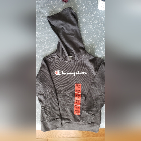 Champion hoodie, size 7/8, grey color - Picture 3 of 3